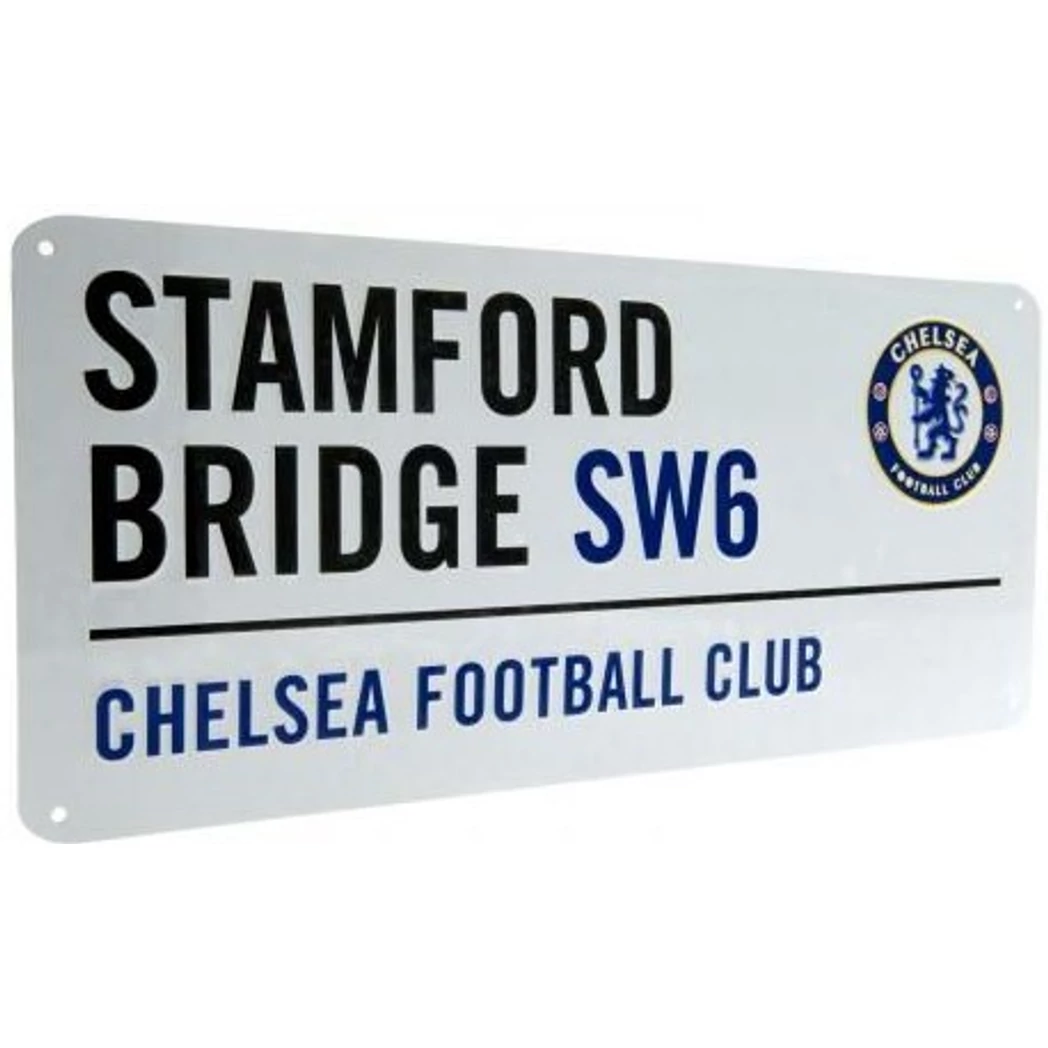 CHELSEA fém utcatábla fehér