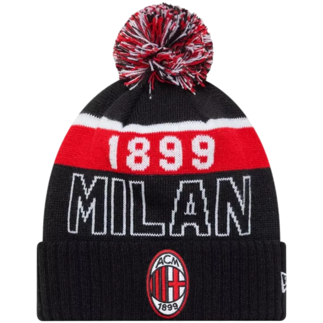AC MILAN felnőtt kötött sapka New Era bojtos csíkos