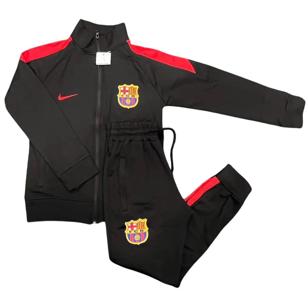 BARCELONA gyerek melegítő szett fekete-piros