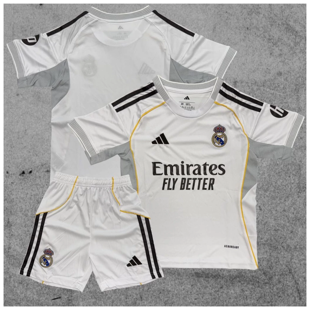 REAL MADRID - Hazai 2025/2026 gyerek mez szett (felirat nélküli)
