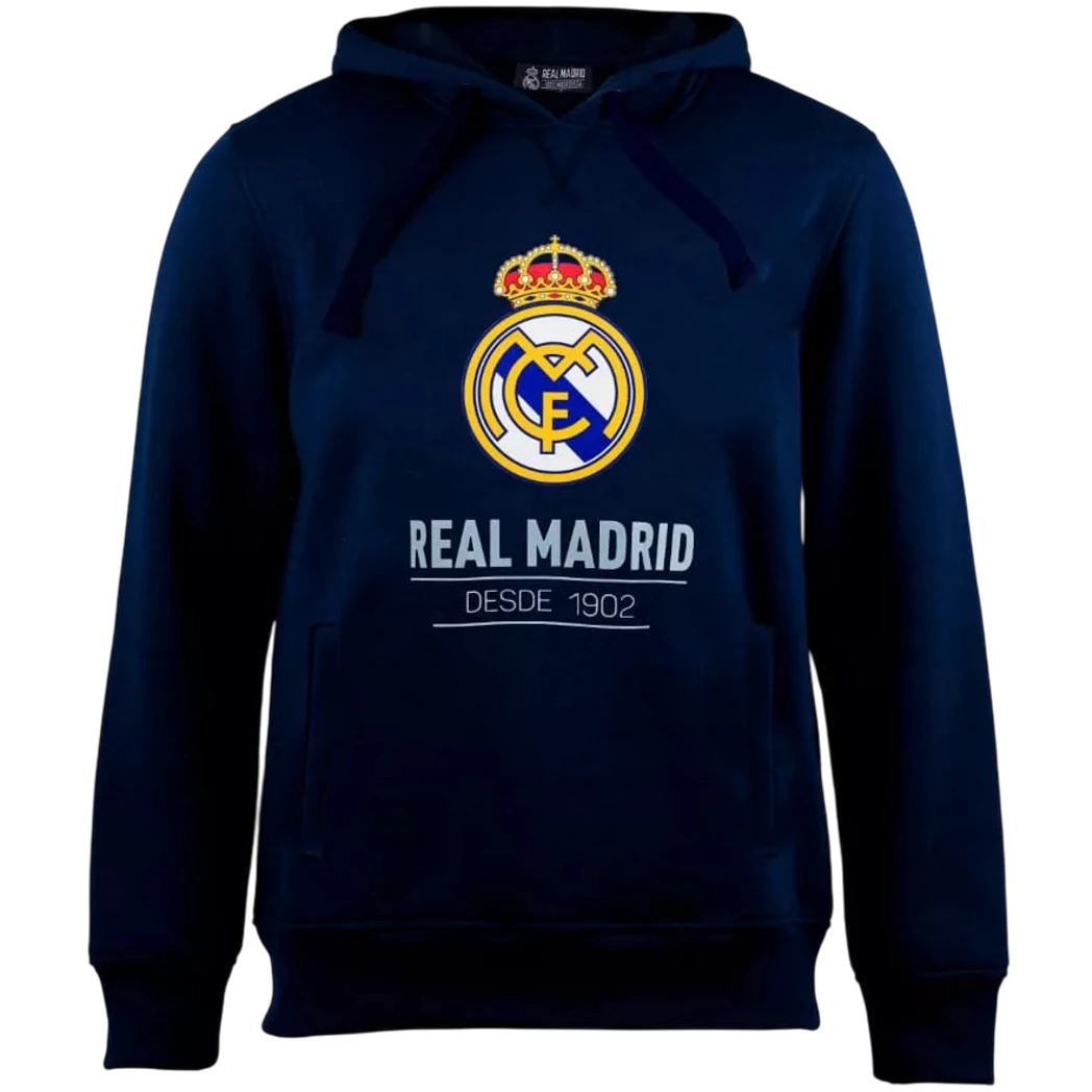 REAL MADRID felnőtt kapucnis pulóver kék