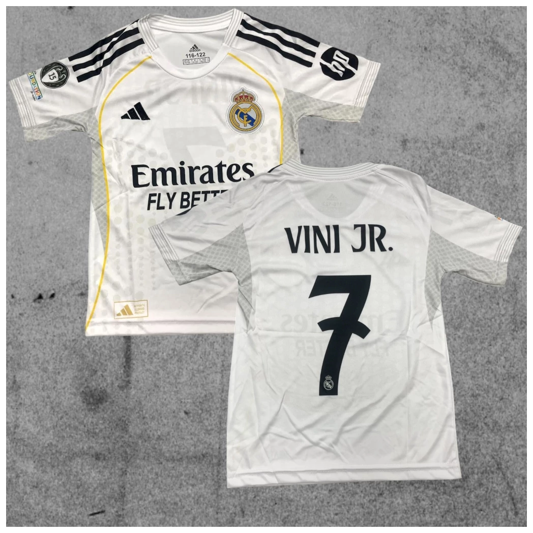 REAL MADRID - VINI JR. szurkolói gyerek mez 2025/26 (nadrág nélkül)