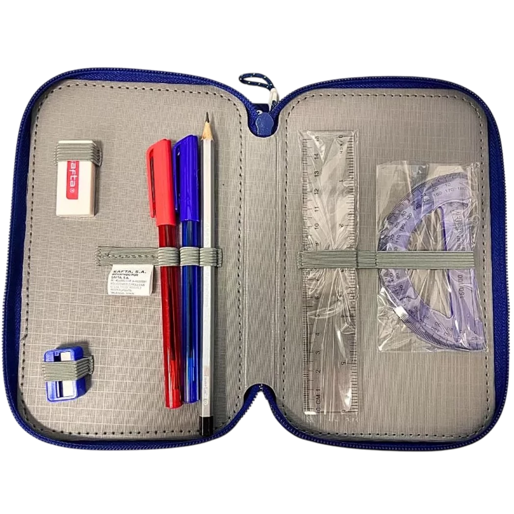 Kép 5/5 - Barcelona teli tolltartó tripla 37 db-os kék