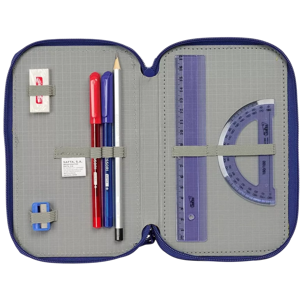 Kép 4/6 - BARCELONA teli tolltartó 37 db-os kék-piros