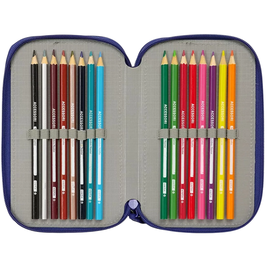 Kép 5/6 - BARCELONA teli tolltartó 37 db-os kék-piros