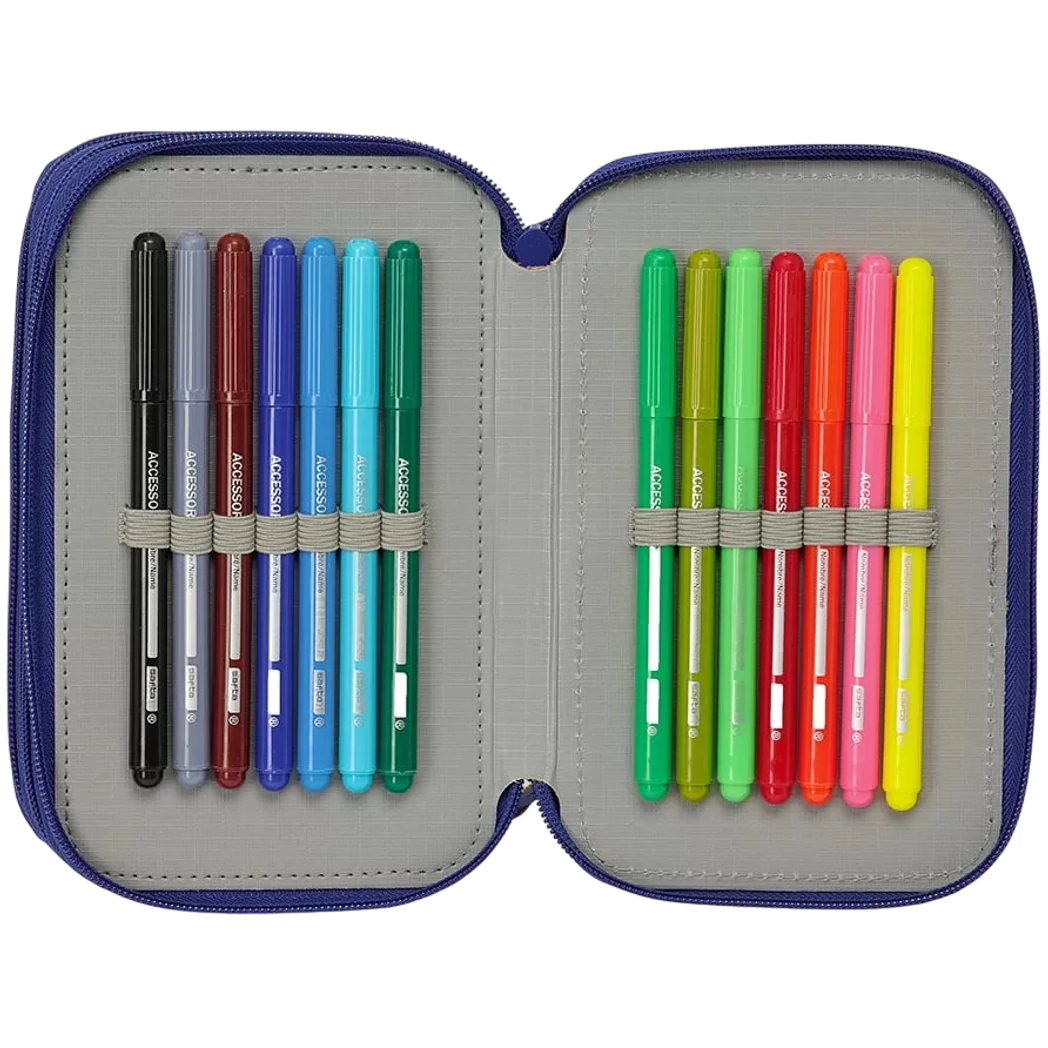 Kép 6/6 - BARCELONA teli tolltartó 37 db-os kék-piros