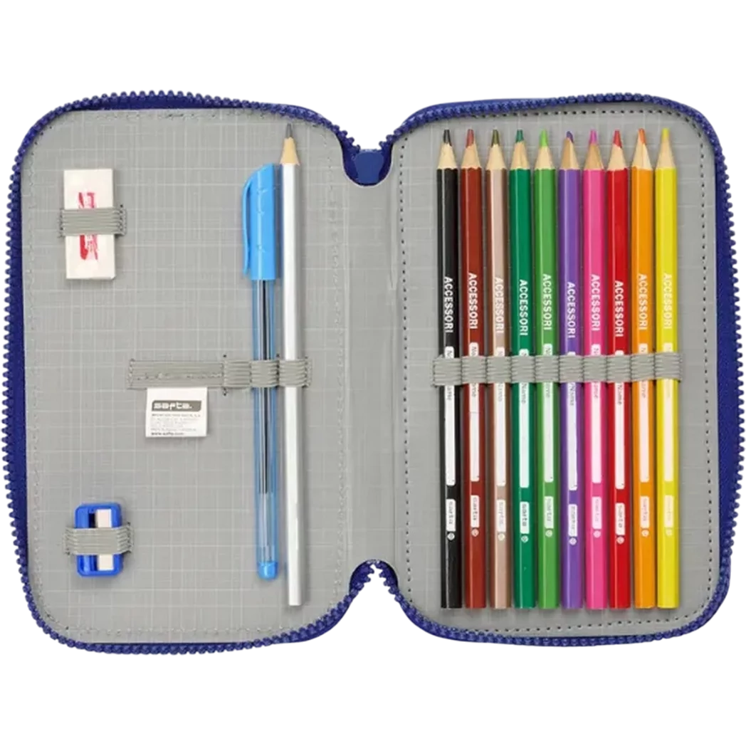 Kép 5/5 - BARCELONA teli dupla tolltartó 28 db-os csíkos