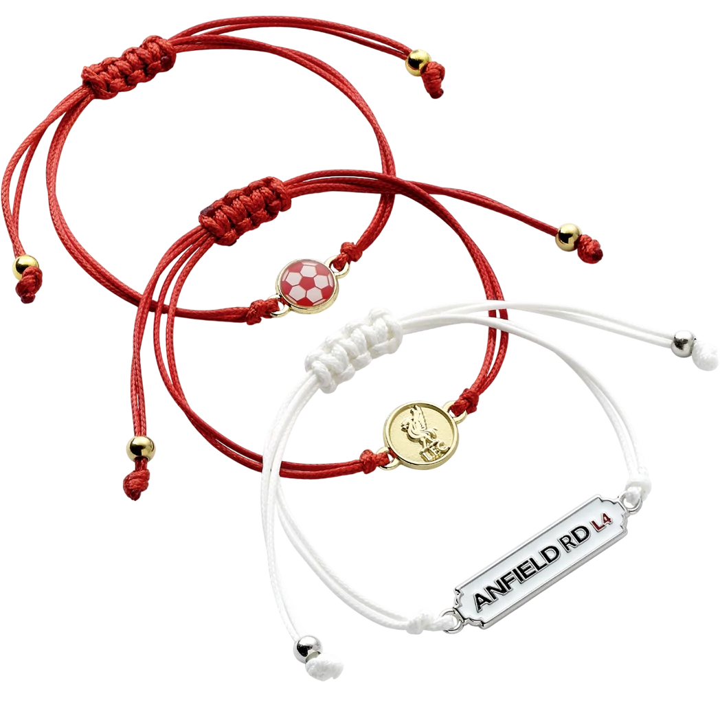 Kép 2/3 - LIVERPOOL barátság karkötő szett (3 db-os)