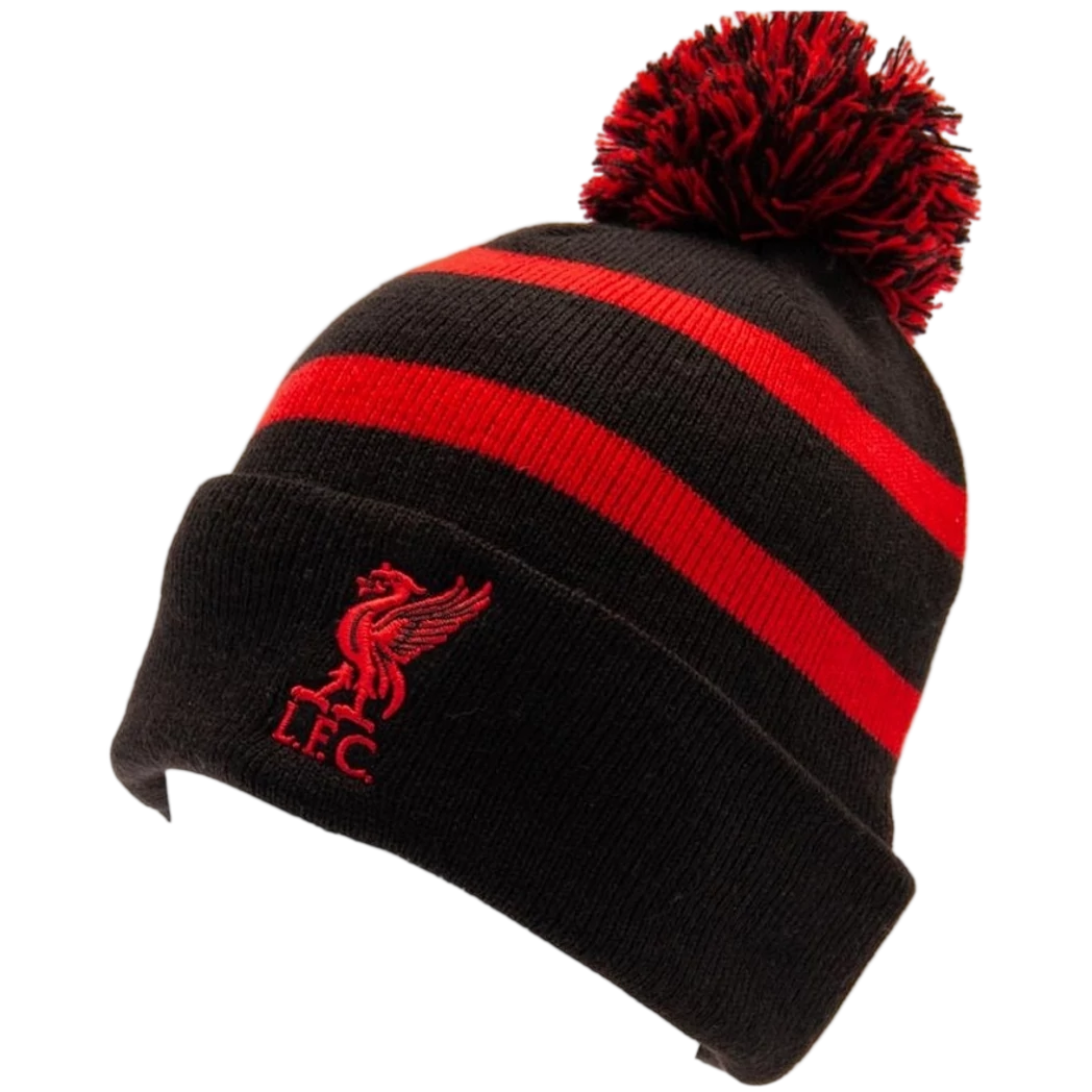 Kép 1/3 - LIVERPOOL felnőtt kötött sapka piros-fekete bojtos