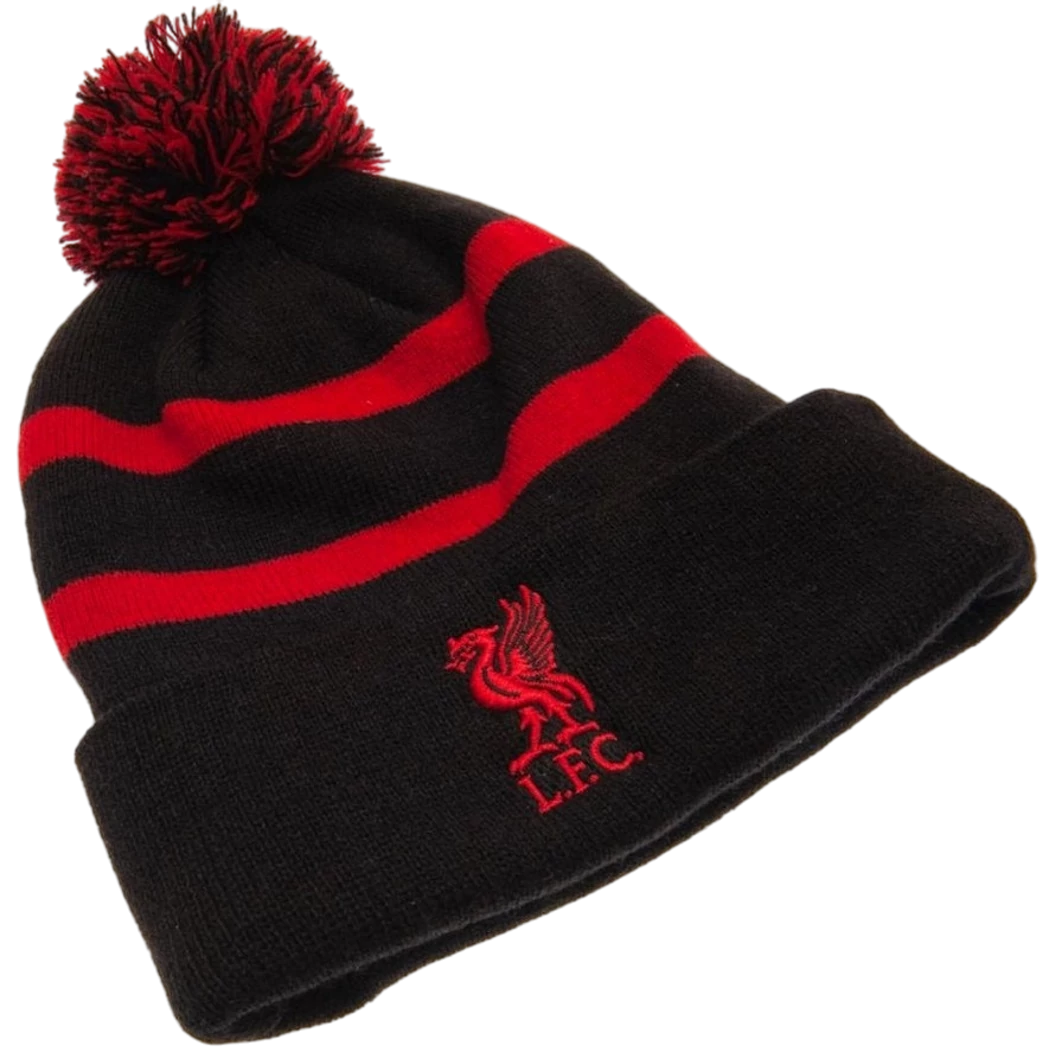 Kép 2/3 - LIVERPOOL felnőtt kötött sapka piros-fekete bojtos