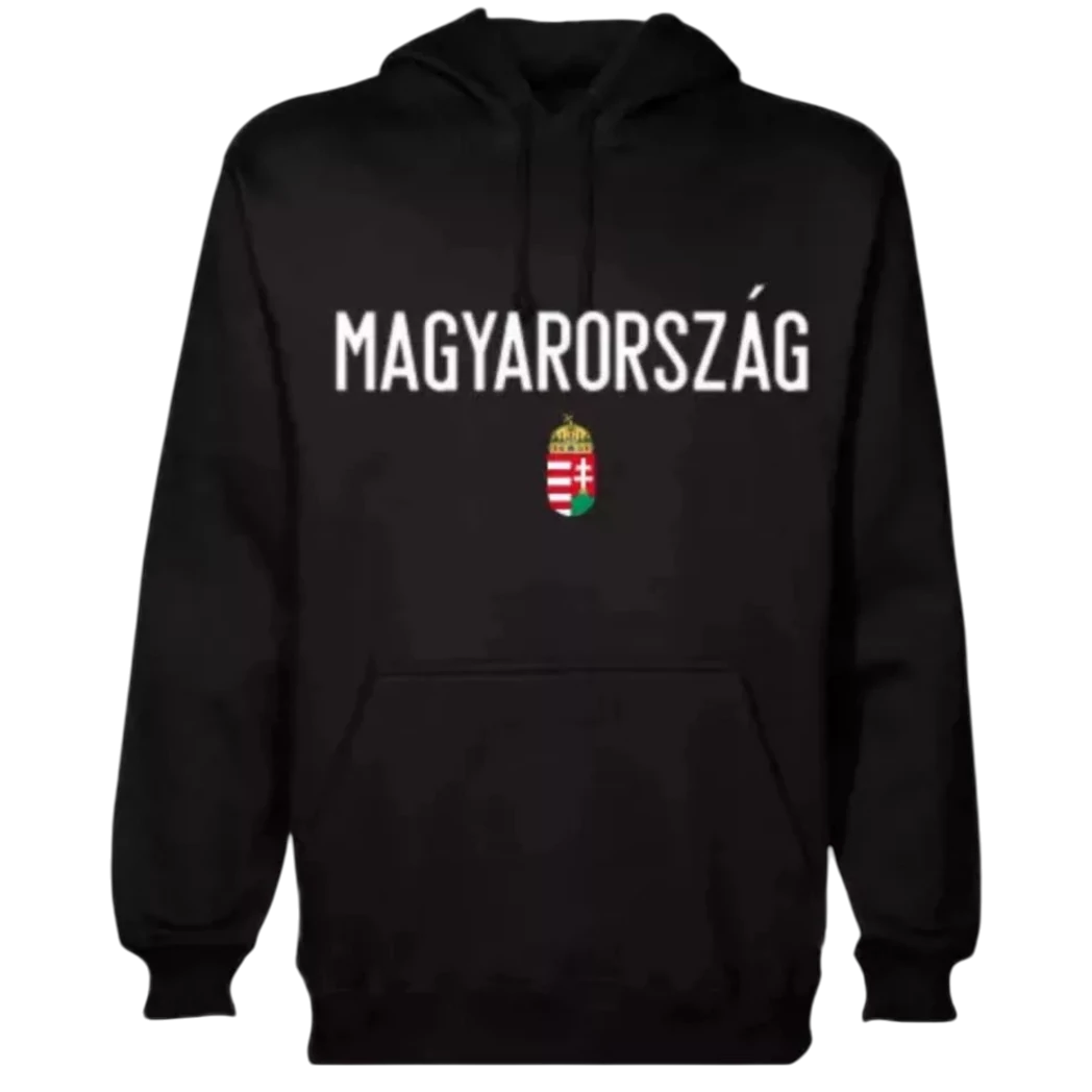 Kép 1/4 - MAGYARORSZÁG felnőtt kapucnis pulóver fekete