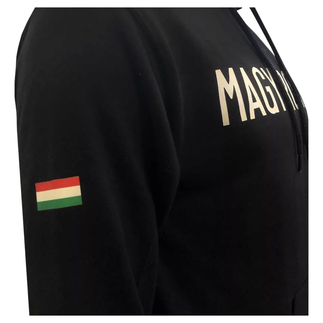 Kép 3/4 - MAGYARORSZÁG felnőtt kapucnis pulóver fekete