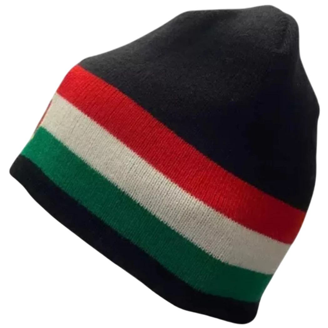 Kép 5/5 - MAGYARORSZÁG  gyerek kötött sapka fekete trikolor címeres