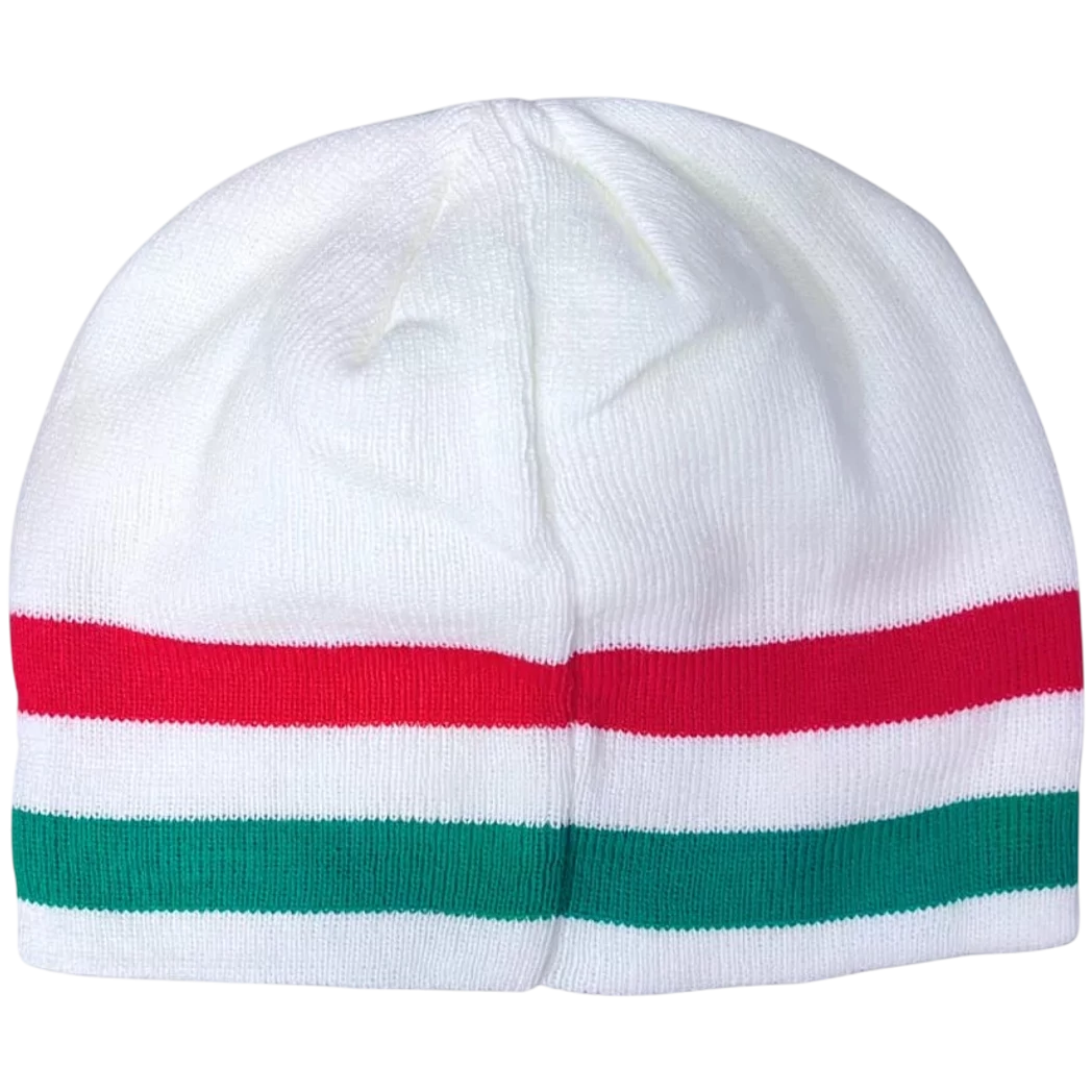 Kép 3/5 - MAGYARORSZÁG  gyerek kötött sapka fehér trikolor címeres