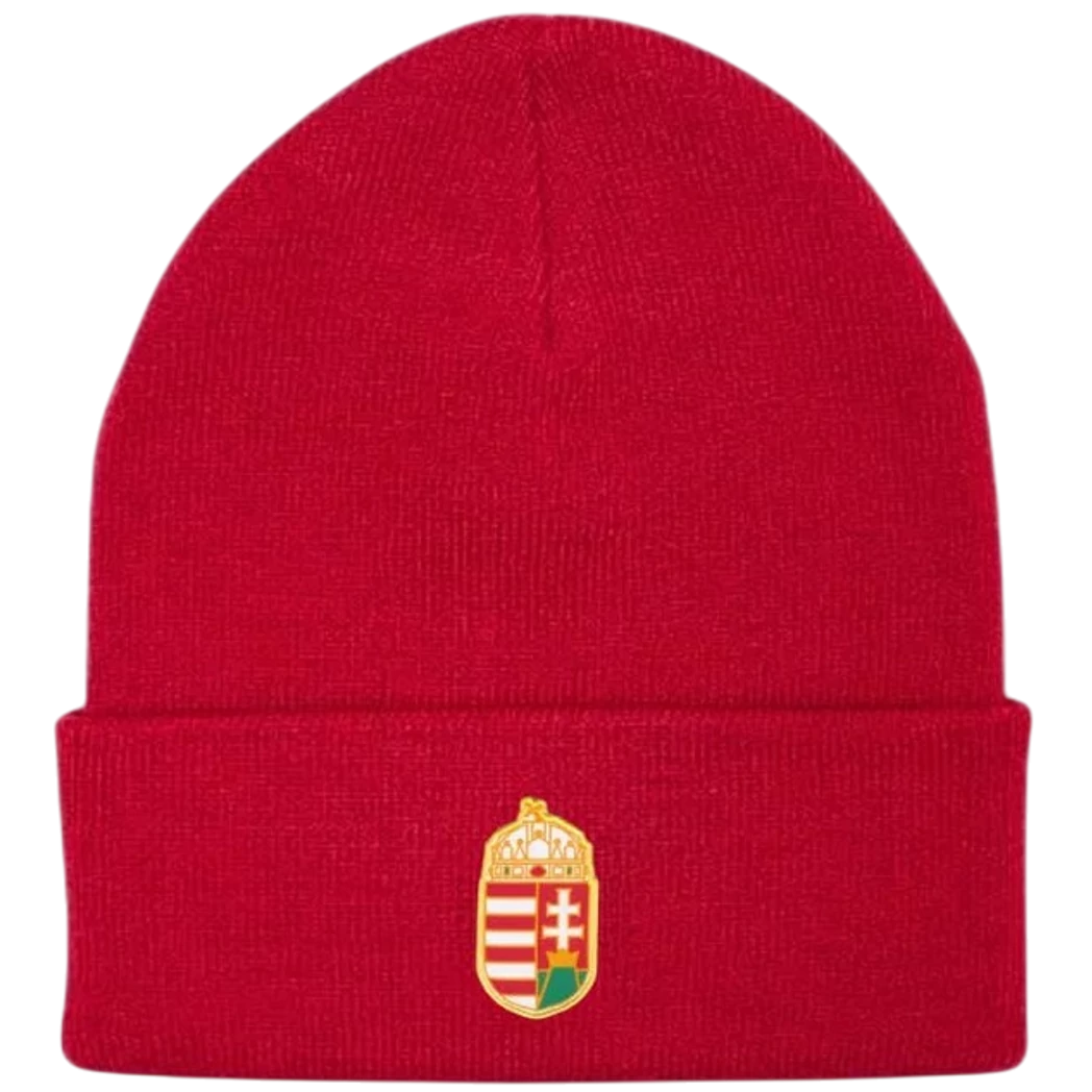 Kép 1/3 - MAGYARORSZÁG gyerek kötött sapka piros visszahajtható