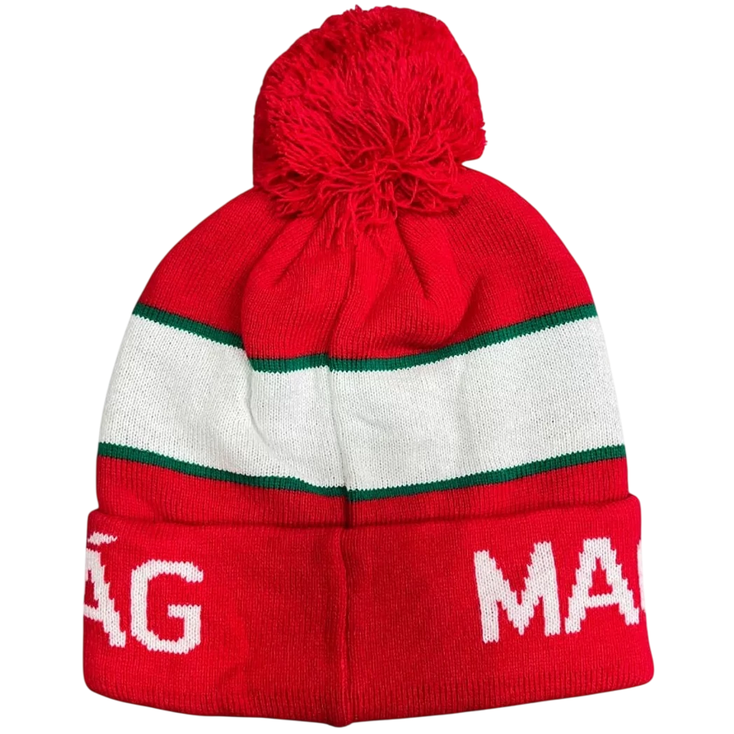 Kép 2/4 - MAGYARORSZÁG felnőtt sapka kötött visszahajtós pompom