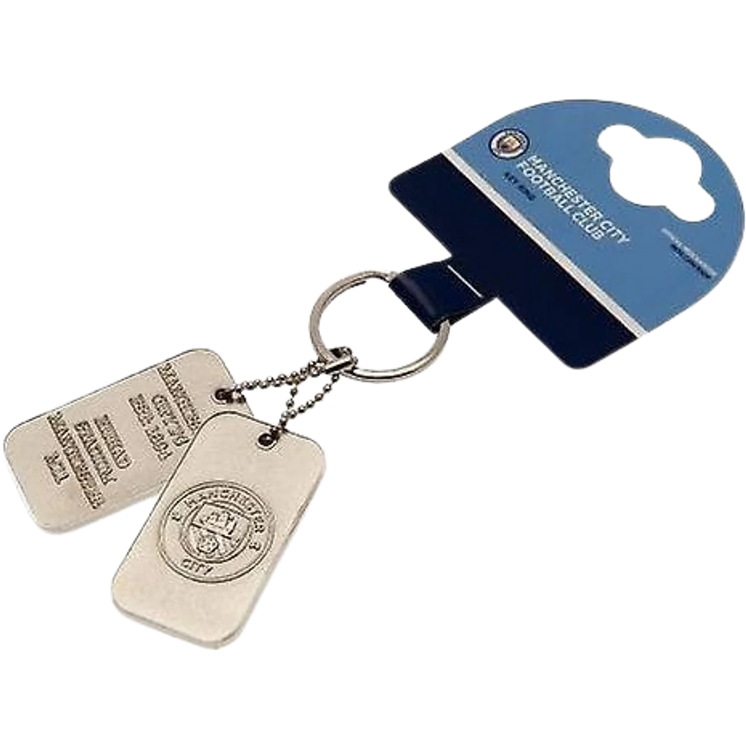 Kép 2/2 - MANCHESTER CITY fém kulcstartó dögcédulás