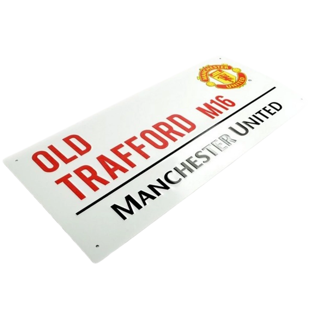 Kép 2/4 - MANCHESTER UNITED fém utcatábla fehér