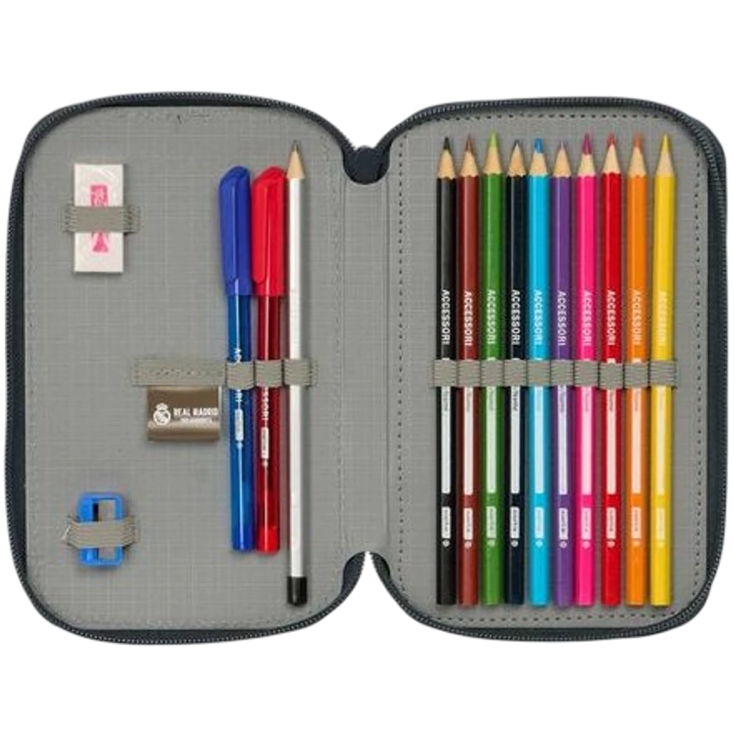 Kép 4/5 - REAL MADRID töltött tolltartó dupla 29 darabos fehér