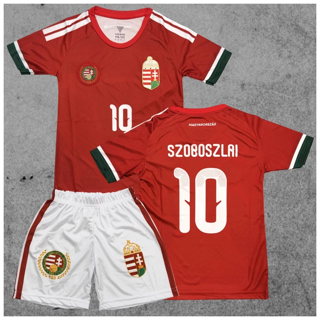 Kép 1/2 - MAGYAR VÁLOGATOTT - Szoboszlai szurkolói gyerek mez szett piros 125 év
