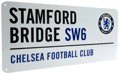 CHELSEA fém utcatábla fehér