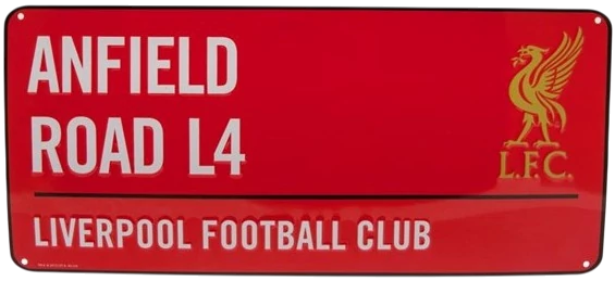 LIVERPOOL fém utcanévtábla piros